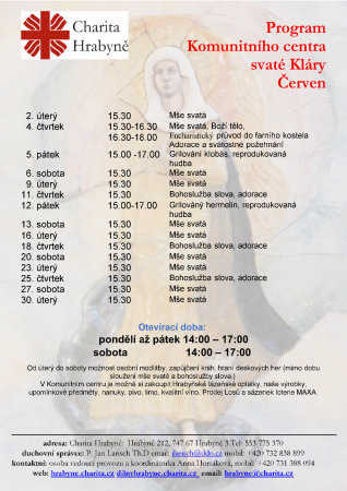 Program Komunitního centra Červen